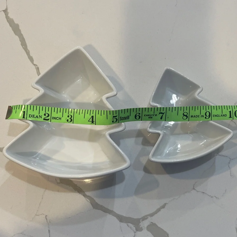Crate&Barrel White Tree-Shaped Dishes